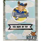 Riley and Company Fun Sayings 3 Big Word Helpers Clear Stamps rclr505 airplane