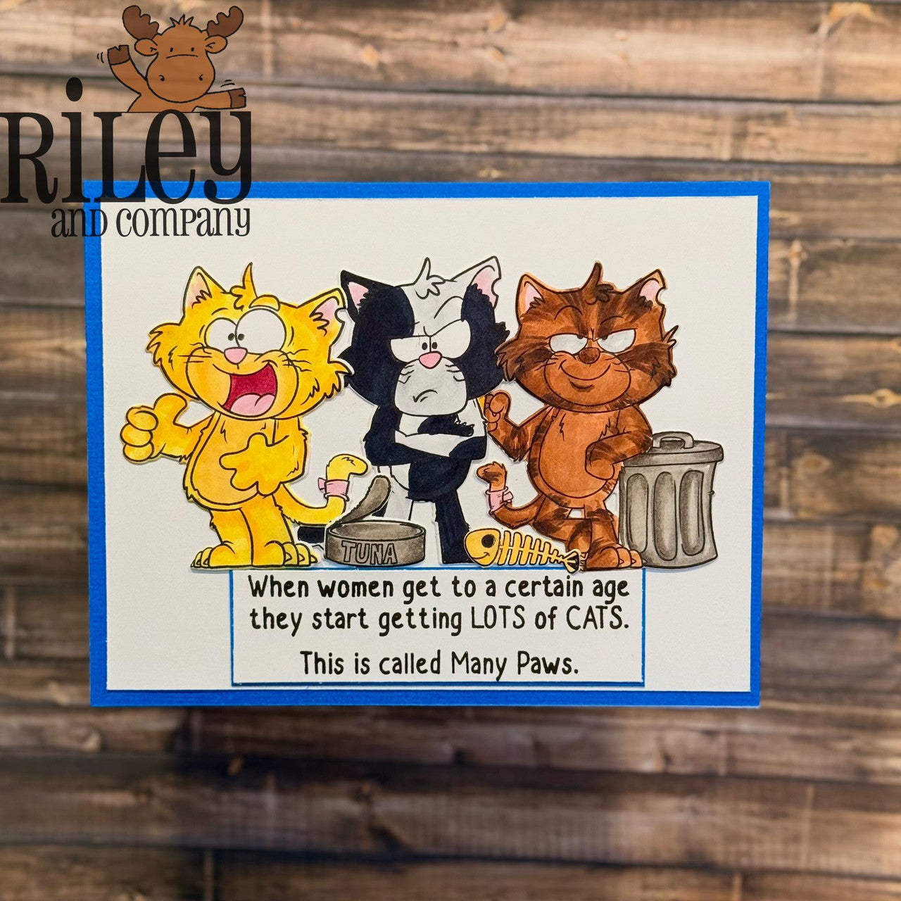 Riley and Company Funny Bones Many Paws Clear Stamp rwd-1443 three cats