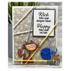 Riley and Company Funny Bones Rich Folks Wear Designer Labels Clear Stamp rwd-1431 ball of yarn