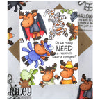 Riley and Company Riley Halloween 2 Clear Stamp and Die Set mummy spider halloween card