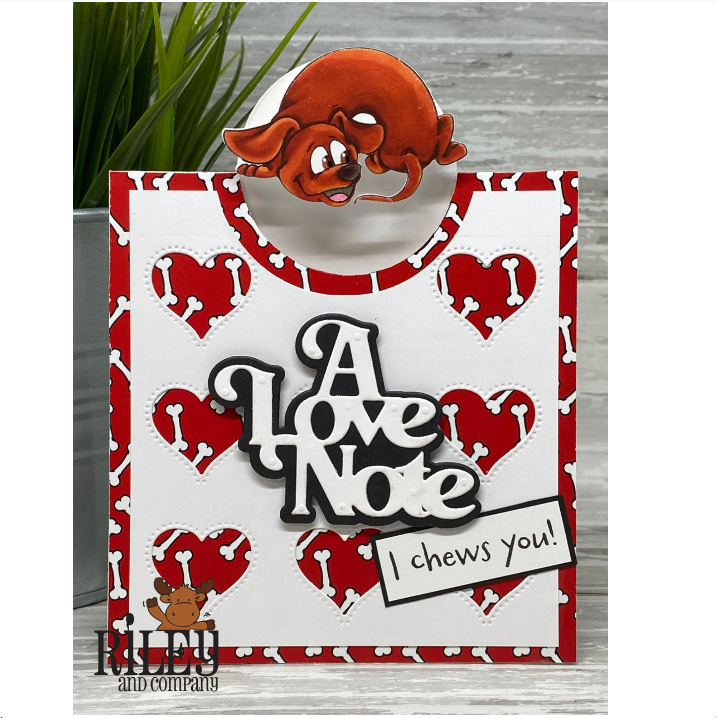 Riley and Company Woody and Hazel Jean Play Time Clear Stamp and Die Set hearts