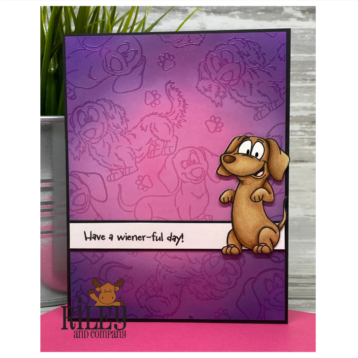 Riley and Company Woody and Hazel Jean Play Time Clear Stamp and Die Set paw prints