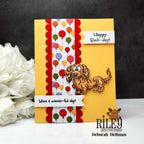 Riley and Company Woody and Hazel Jean Puppy Power Clear Stamps rclr2003 balloons
