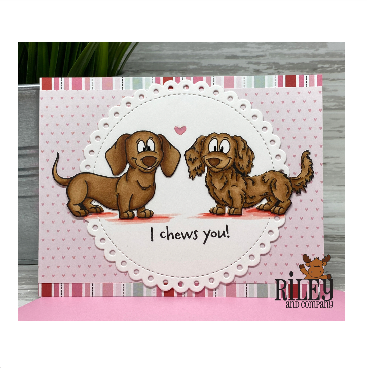 Riley and Company Woody and Hazel Jean Puppy Power Clear Stamps rclr2003 heart