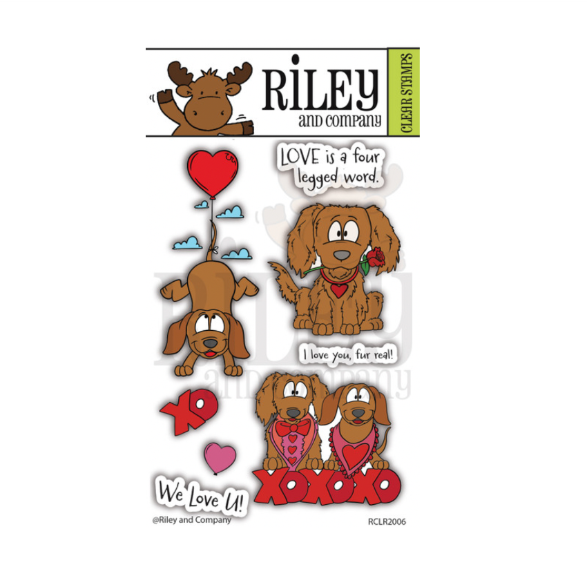 Riley and Company Woody and Hazel Jean XO Clear Stamps rclr2006