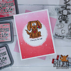 Riley and Company Woody and Hazel Jean XO Clear Stamps rclr2006 i love you