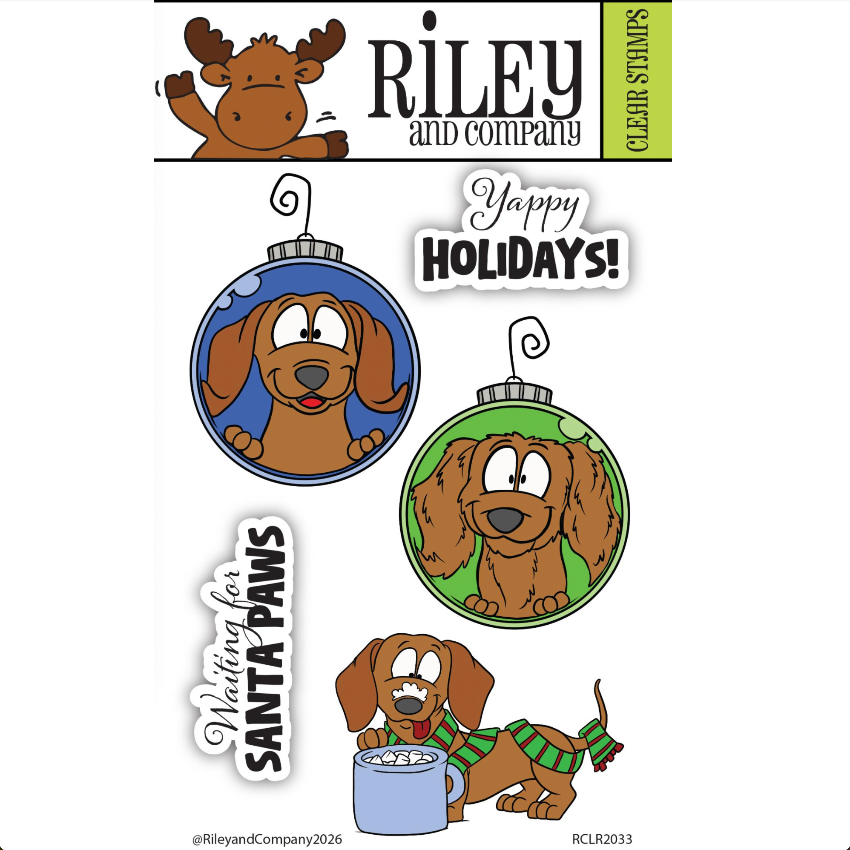 Riley and Company Woody and Hazel Ornaments Clear Stamps rclr2033
