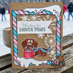 Riley and Company Woody and Hazel Ornaments Clear Stamps rclr2033 snowflakes card