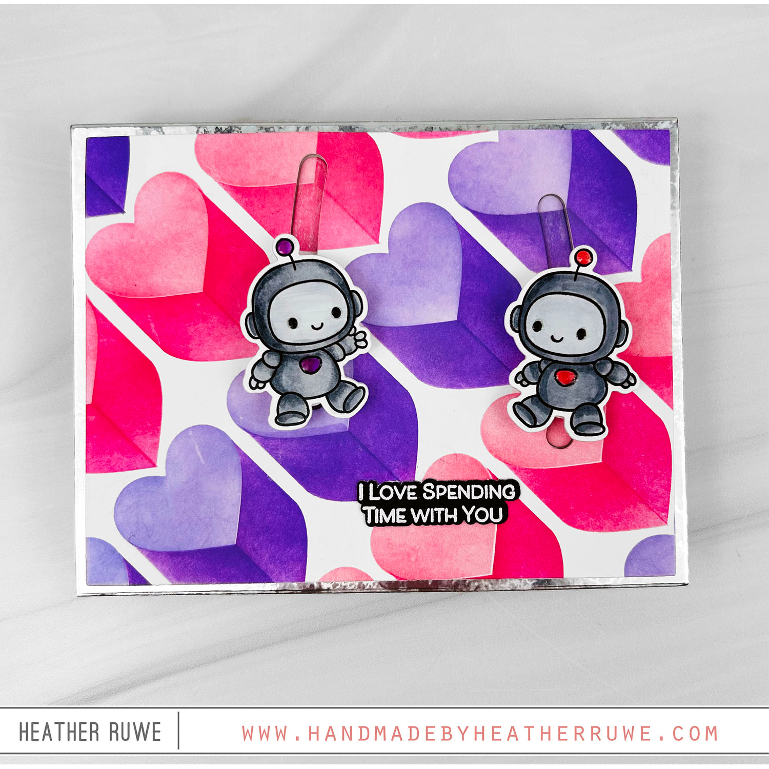 Simon Says Clear Stamps Robo Buddies 3302ssc Heart to Heart Friend Card | color-code:ALT01