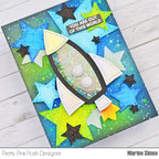 Pretty Pink Posh Stitched Stars Dies far out