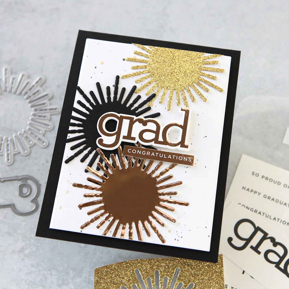 Simon Says Stamp Rose Gold DecoFoil Transfer Sheets 19136 Be Bold Grad Card