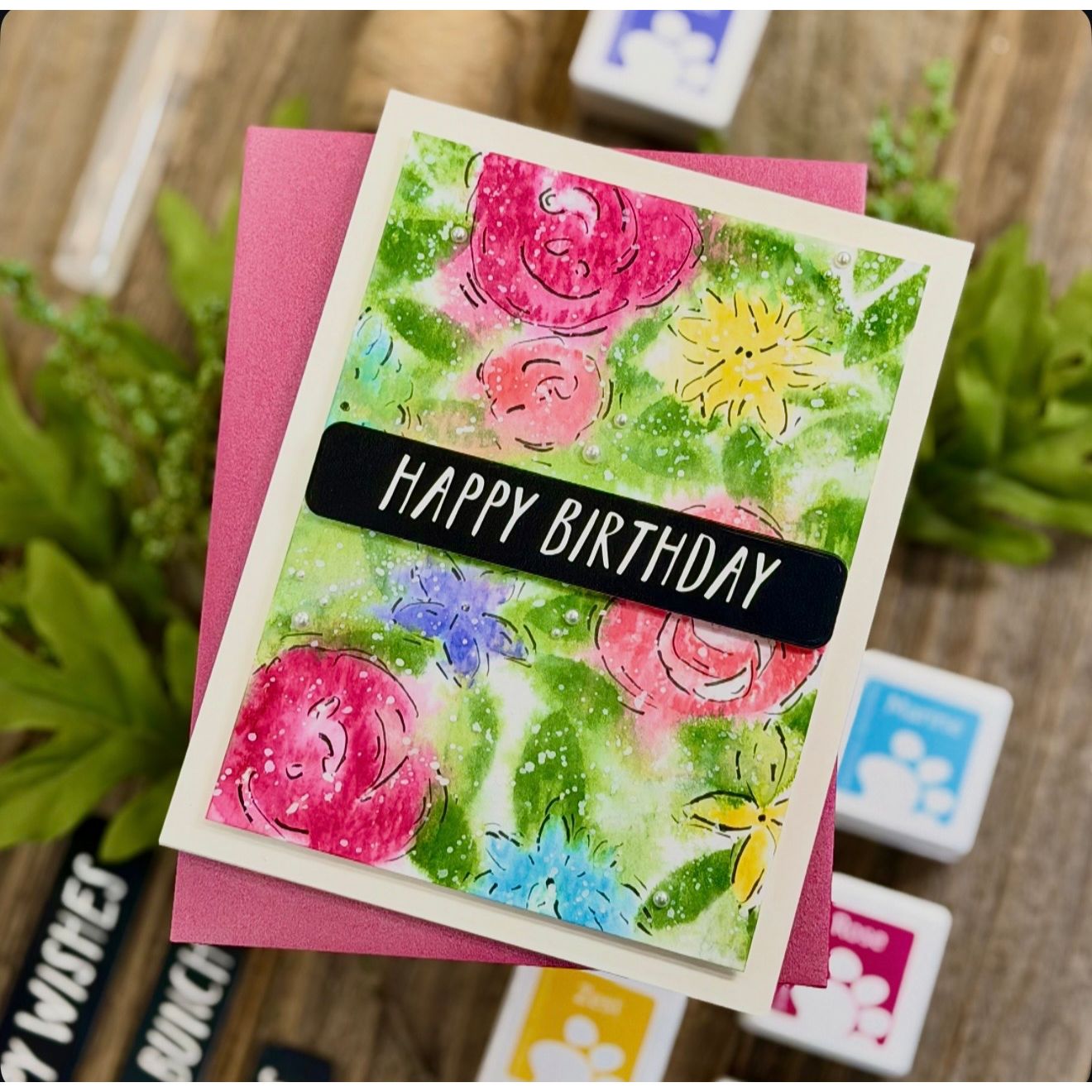 Simon Says Stamp XL EZ Strips Rounded Rectangles Wafer Dies 1599sdc Birthday Card