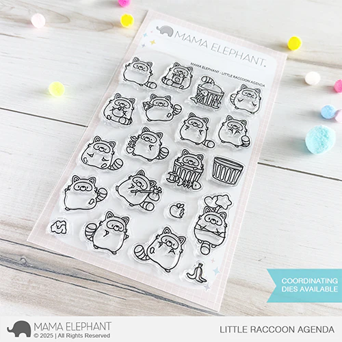 Mama Elephant Little Raccoon Agenda Clear Stamp and Die Set