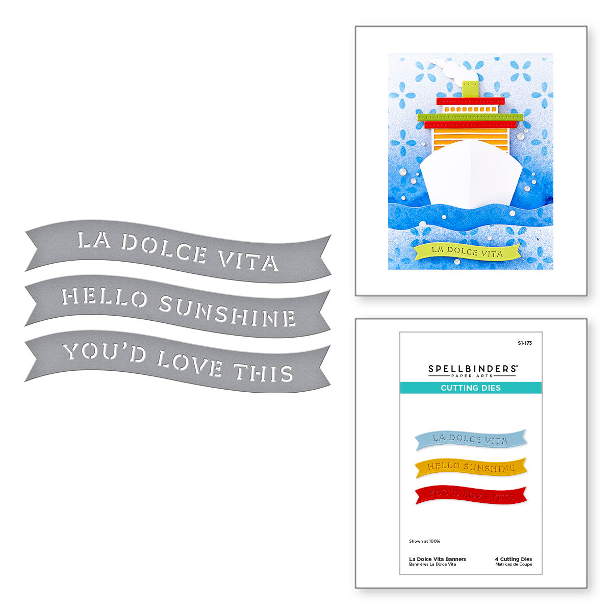 Spellbinders La Dolce Vita Banners Etched Dies s1-173