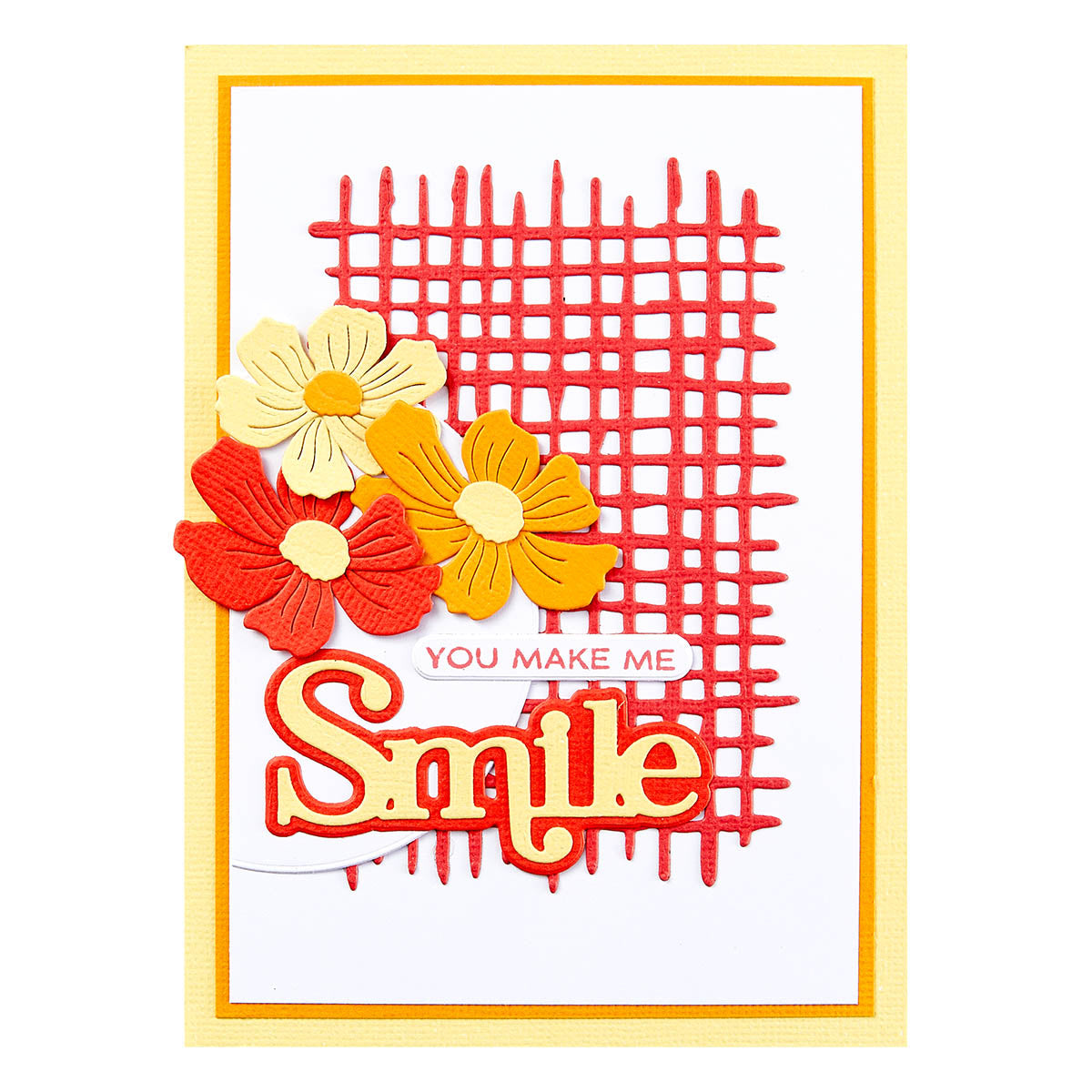 Spellbinders Woven Lattice Texture Etched Dies s4-1344 you make me smile