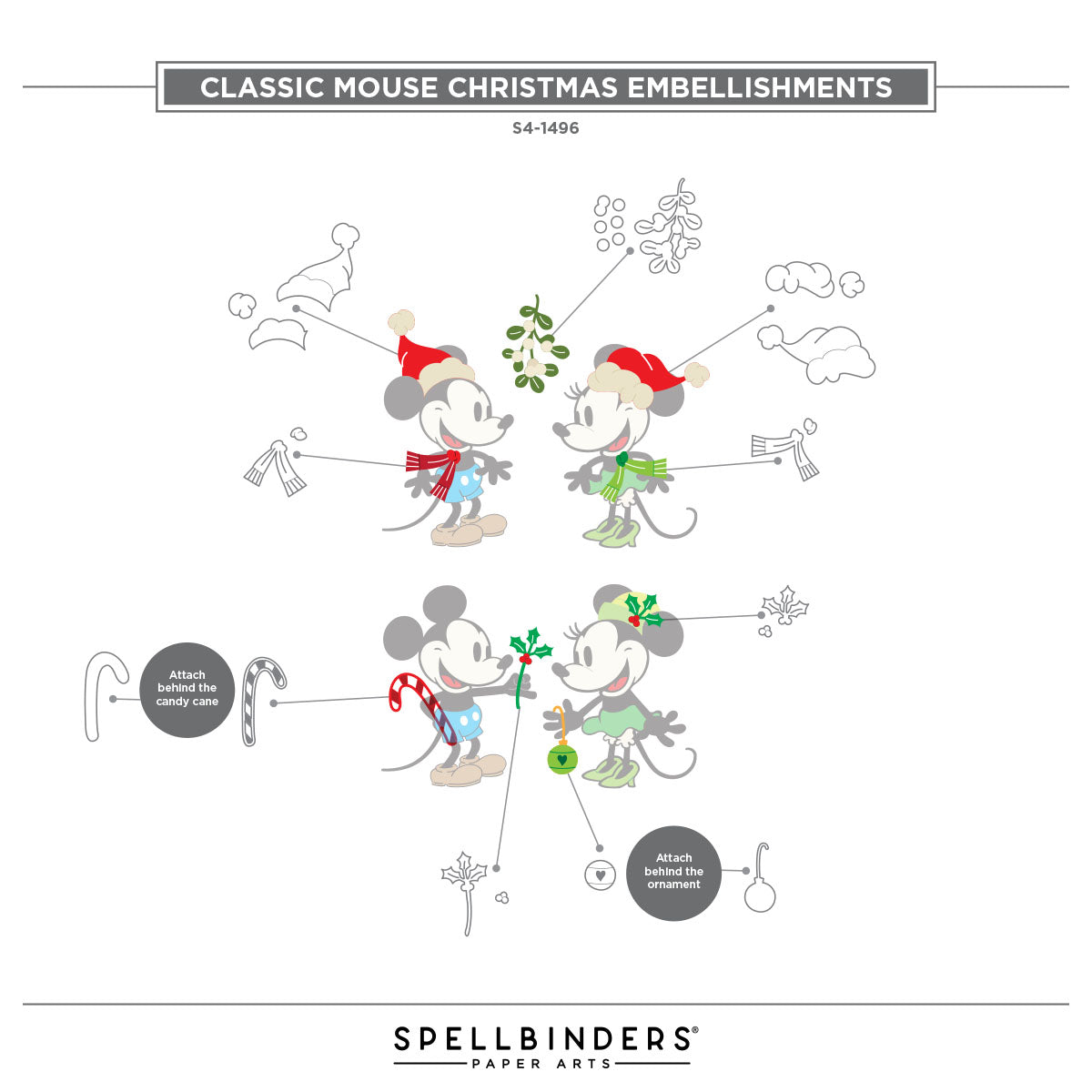 Spellbinders Classic Mouse Christmas Steamboat Embellishments Die Bundle