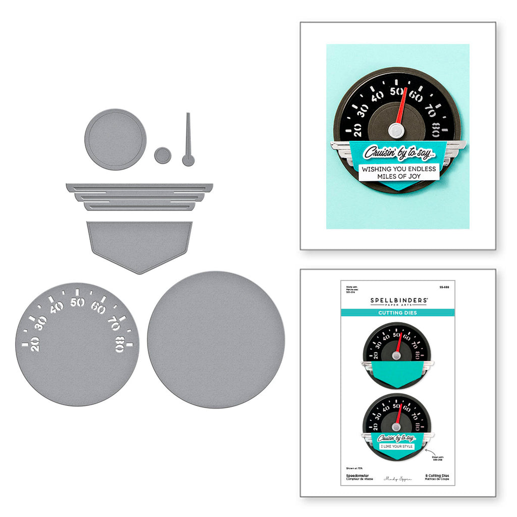 Spellbinders Speedometer Etched Dies s5-689