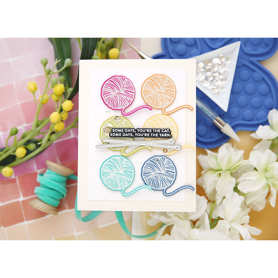 Simon Says Stamp Yarn Love Images Wafer Dies sssd112804c Yarn Pun Card | color-code:ALT05