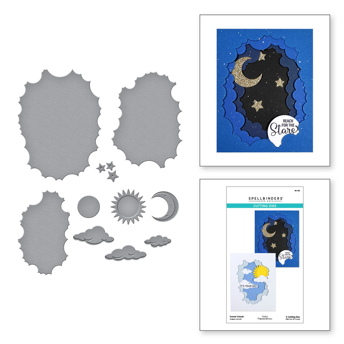 Spellbinders Tunnel Clouds Etched Dies s6-233 product image
