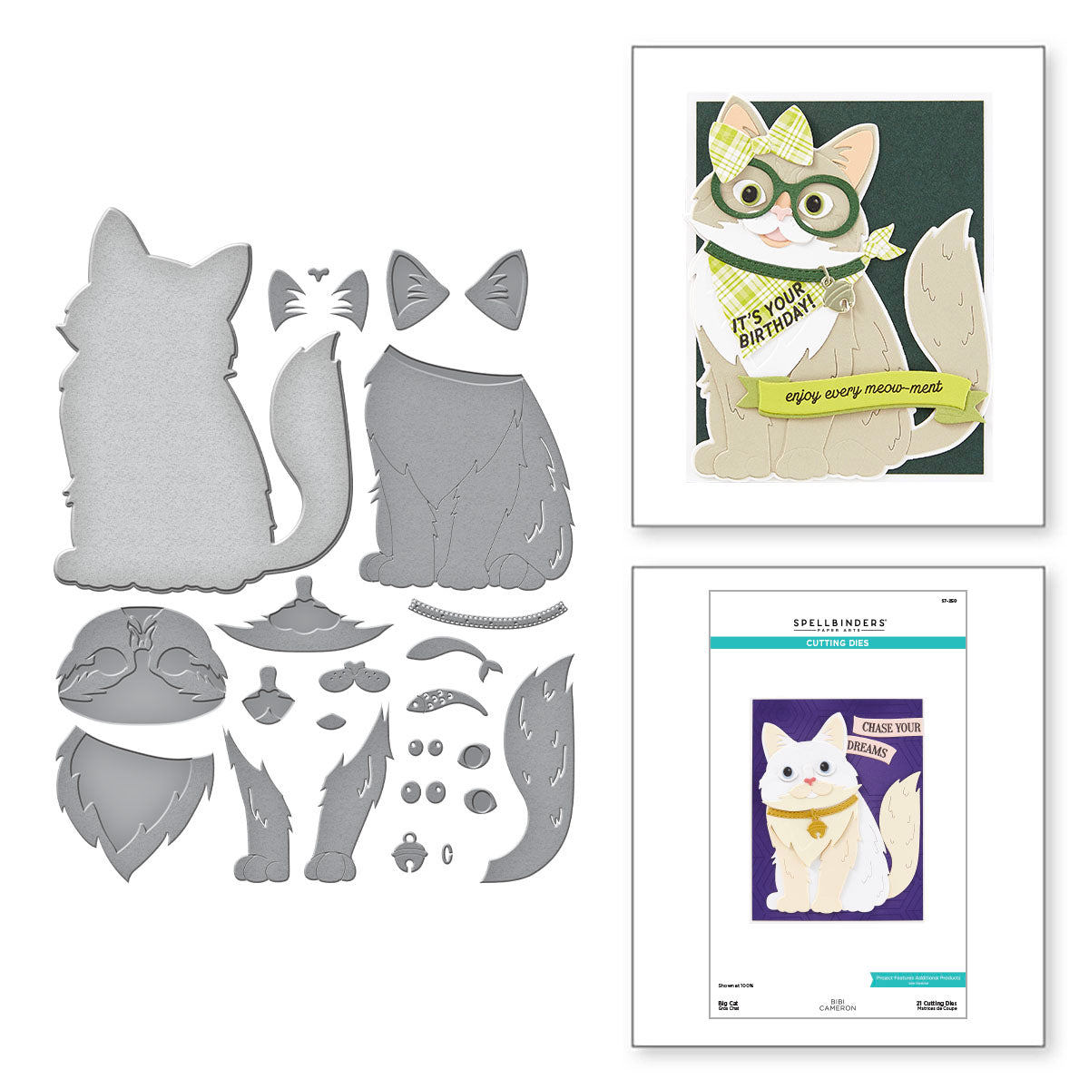 Spellbinders Big Cat Etched Dies s7-250