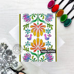 Hero Arts Color Layering Folk Art Stencils sa273 happy birthday
