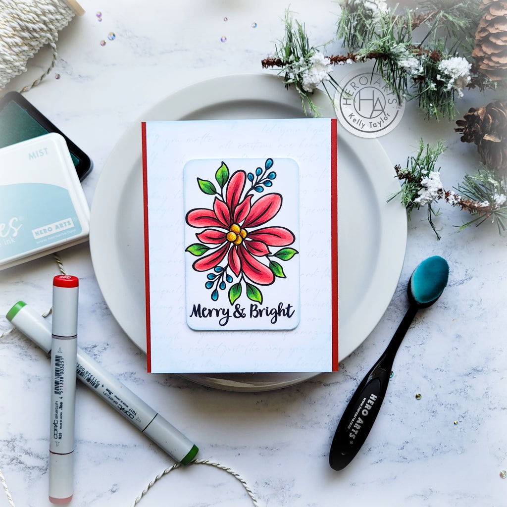Hero Arts Holiday Season Messages Clear Stamp and Die Set SB373 flower