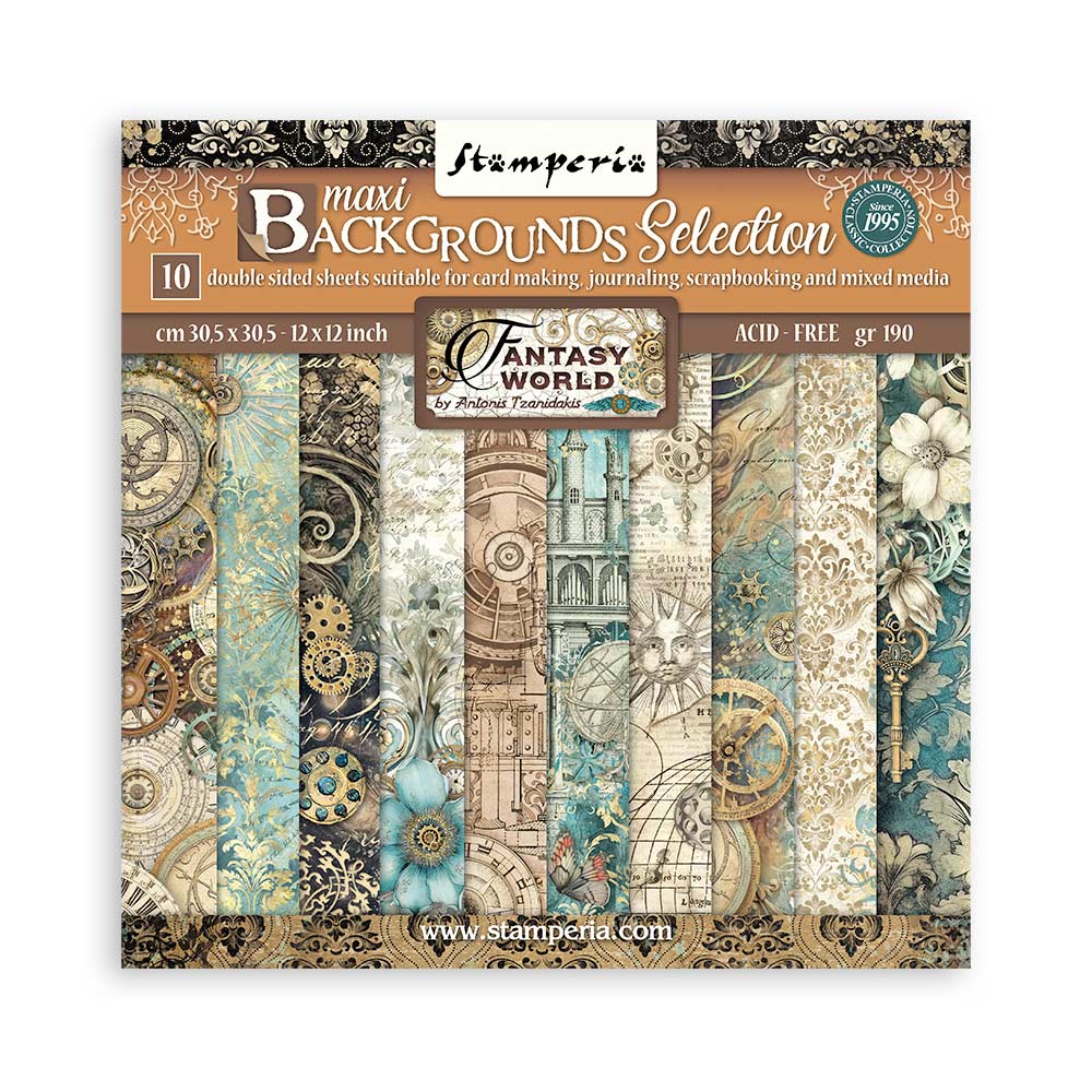 Stamperia Sir Vagabond In Fantasy World Maxi Background 12x12 Paper sbbl149