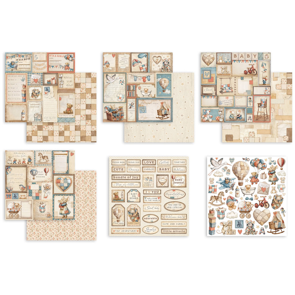Stamperia Baby 12x12 Mini Paper Pad sbbm001