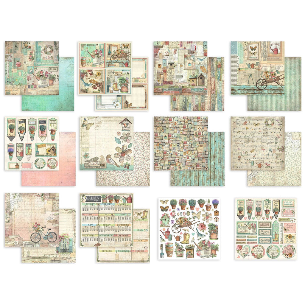 Stamperia Garden 8x8 Paper sbbs104 sheets