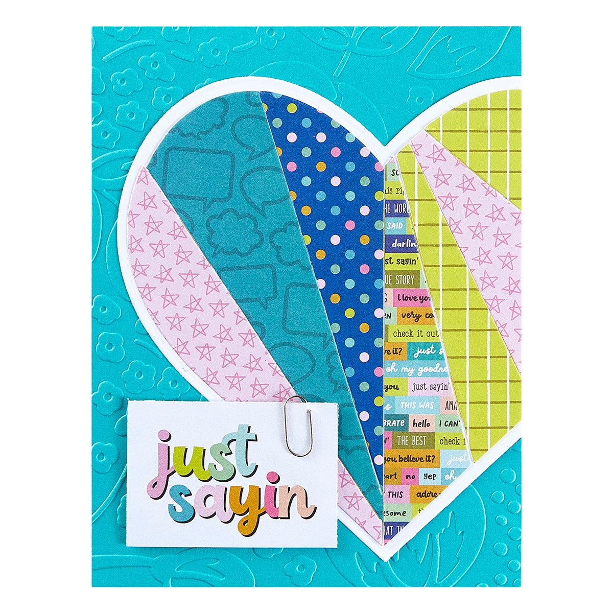 Spellbinders Bold Floral Embossing Folder ses-063 heart
