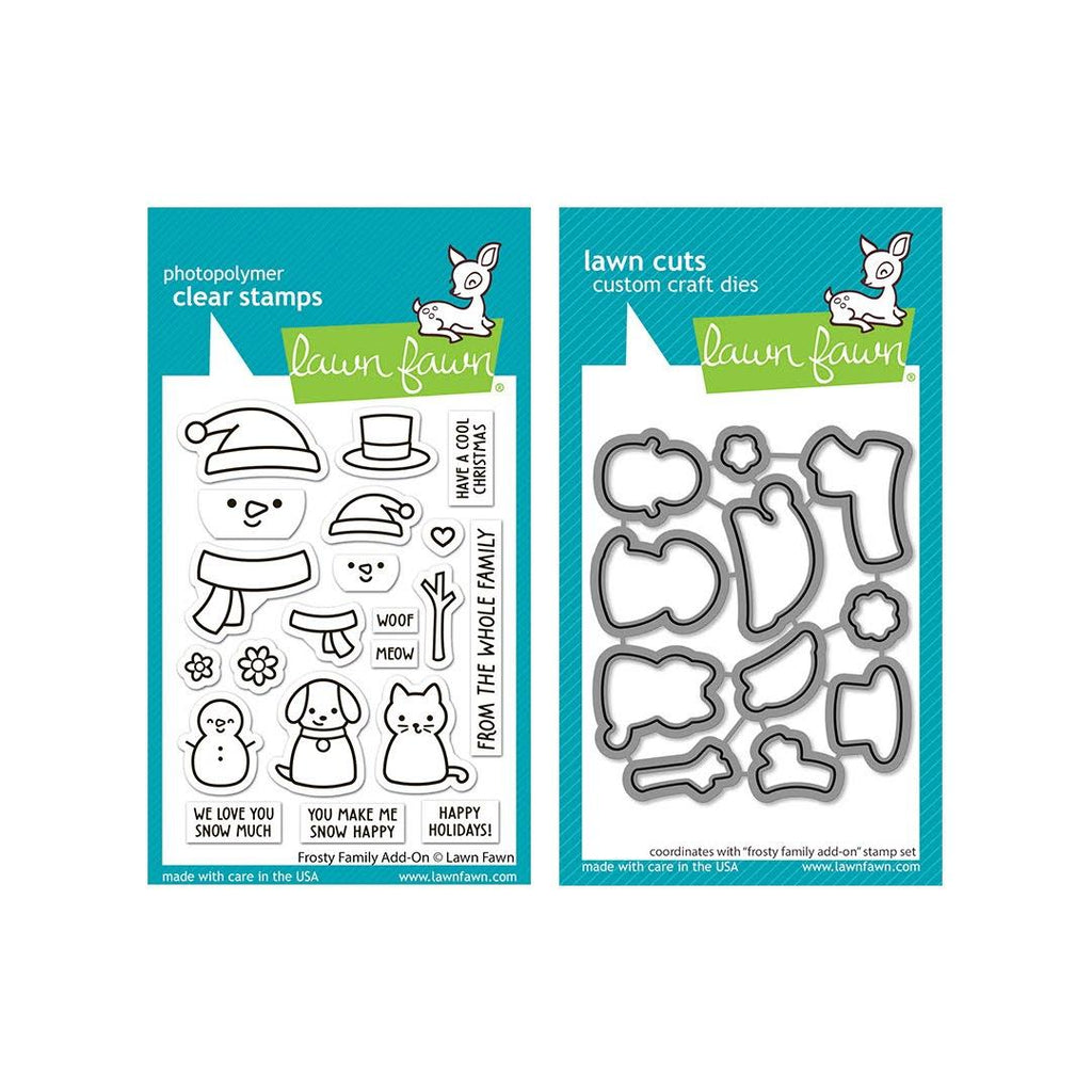 Lawn Fawn Frosty Family Add-On Stamps and Dies Set