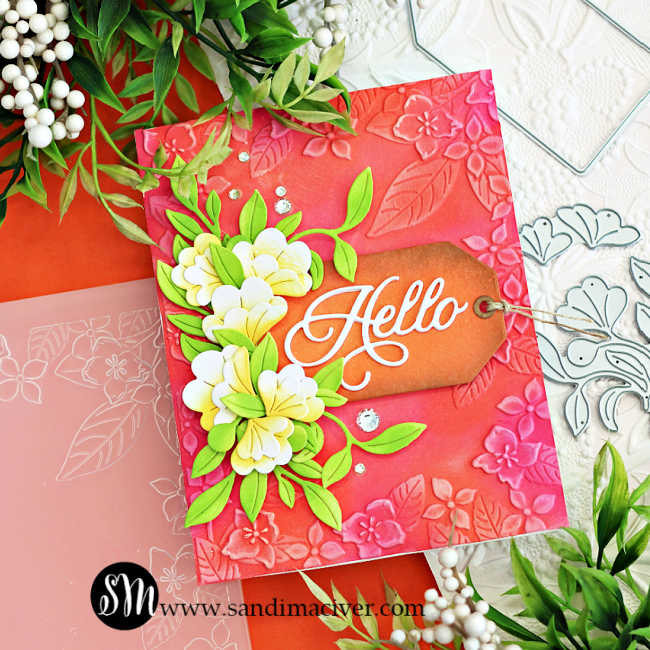 Simon Says Stamp Fantasy Bouquet Wafer Dies s1013 Happy Camper Hello Card | color-code:ALT07