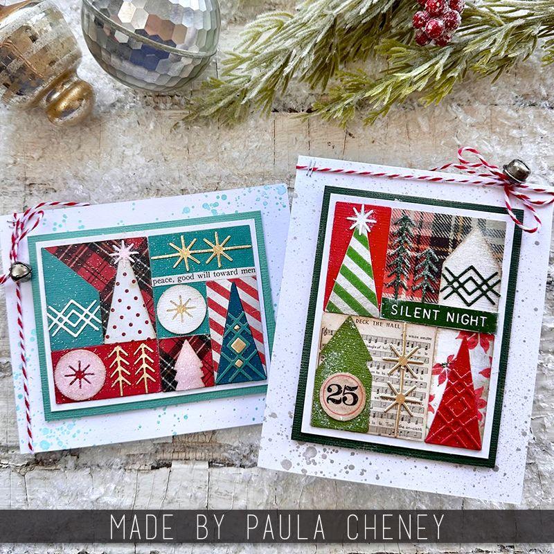 Tim Holtz Sizzix Holiday Blocks Thinlits Dies 666335 christmas trees