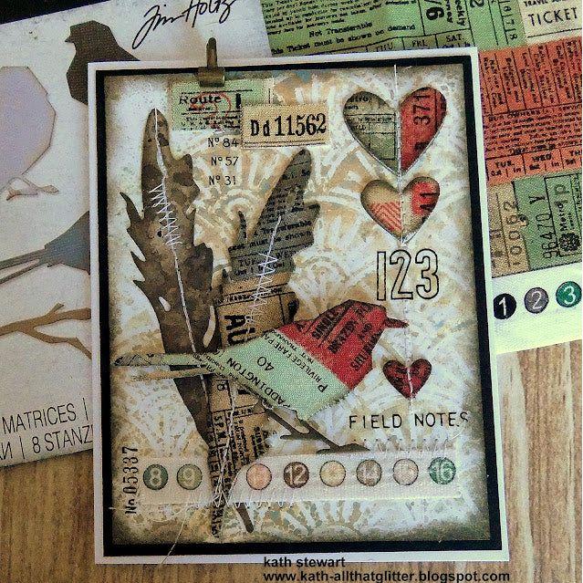 Tim Holtz Sizzix Vault Lovebirds Thinlits Dies 666566 feathers | color-code:ALT04