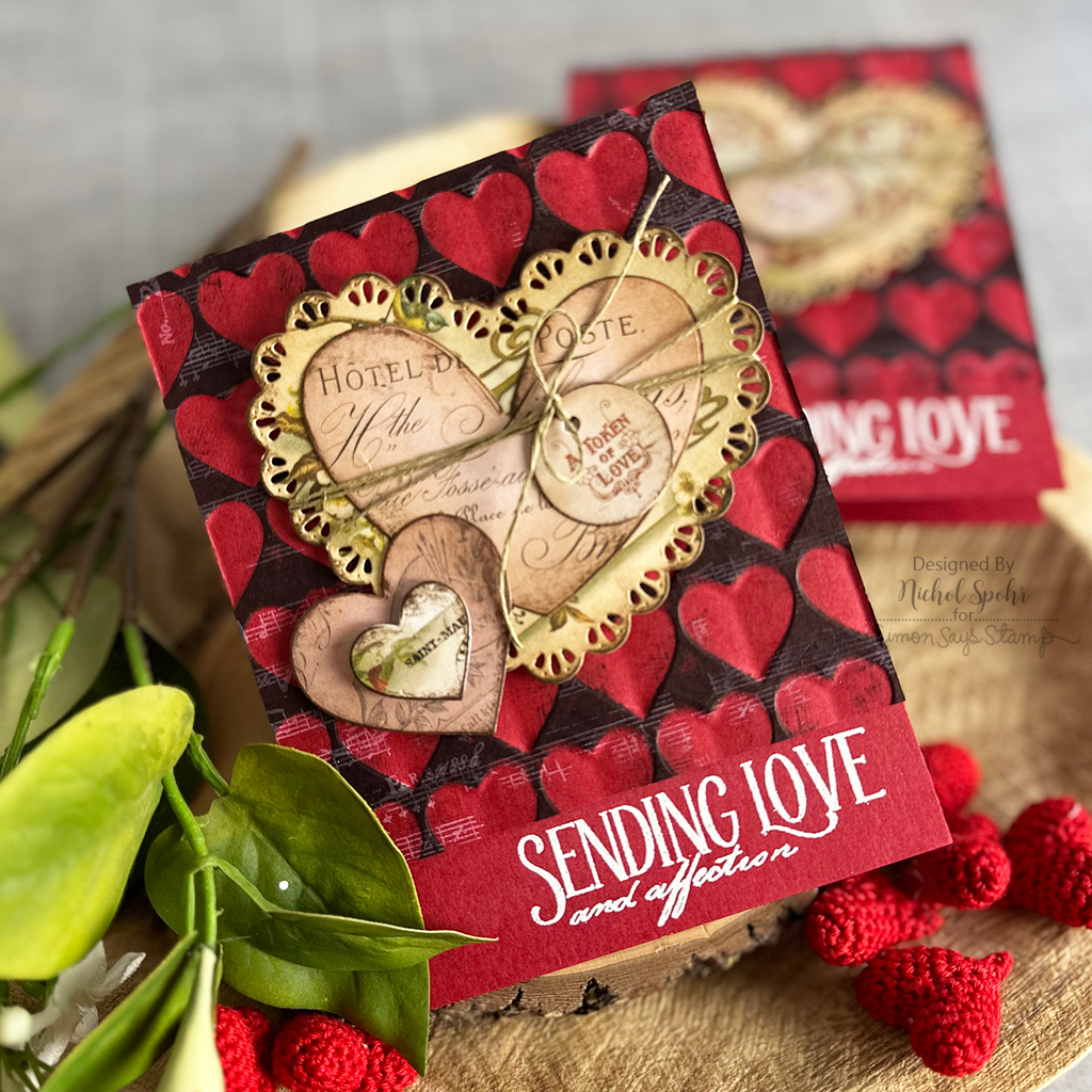 Simon Says Stamps and Dies Distressed Vintage Love Notes set296vl Love Card | color-code:ALT09