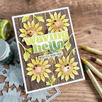 Tim Holtz Distress Embossing Glaze Crushed Olive Ranger tde79163 Watercolored Sunflower Card | color-code:ALT08