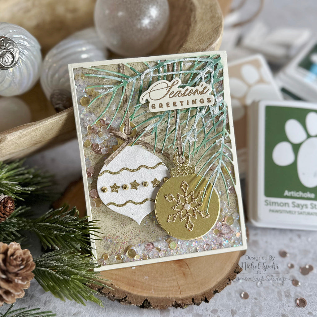 Tim Holtz Distress Decayed Mica Stain Ranger Elegant Christmas Card | color-code:ALT02