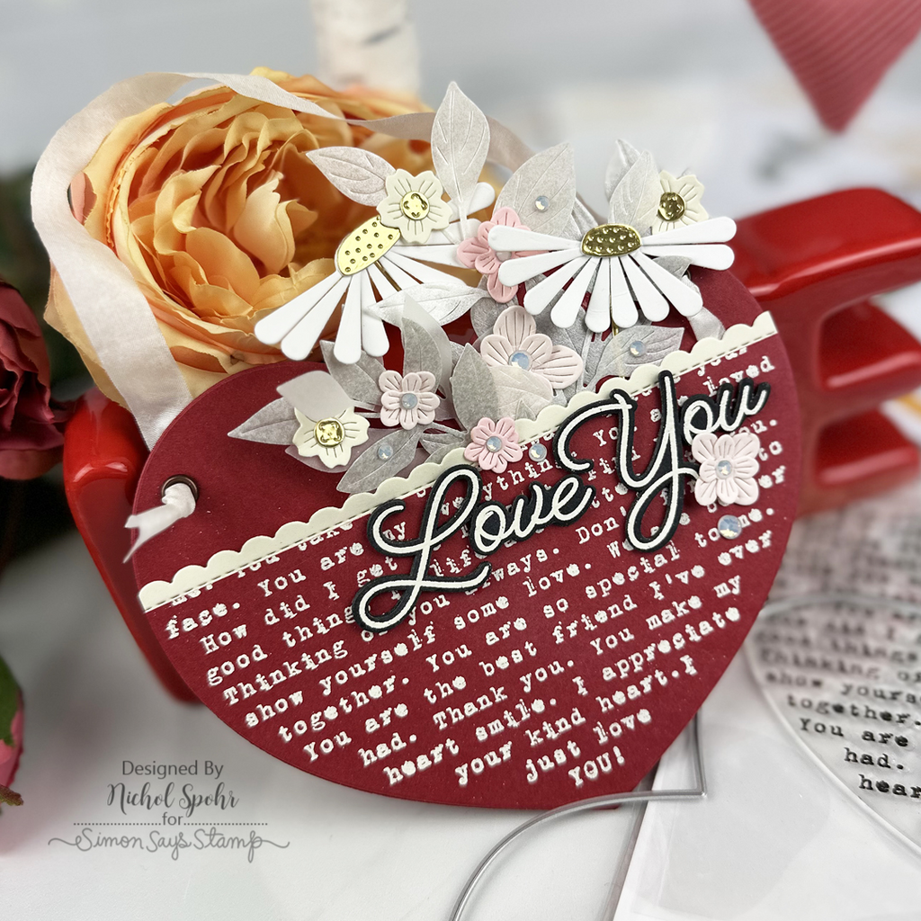 Simon Says Stamp Words of Love Wafer Dies 1555sdc Heart to Heart Love Wall Hanging | color-code:ALT01