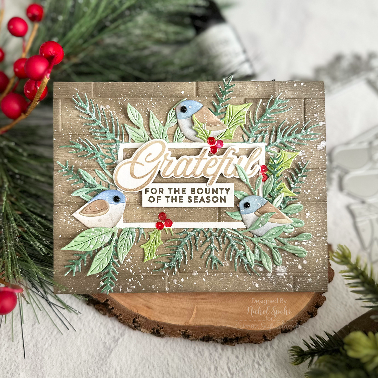 Simon Says Stamp Layered Bird Bunch Wafer Dies s908 Season Of Wonder Thanksgiving Card | color-code:ALT02