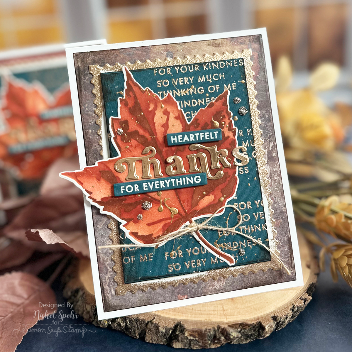 Simon Says Stamp Red Maple Wafer Dies 1440mdc Thanks Card | color-code:ALT15