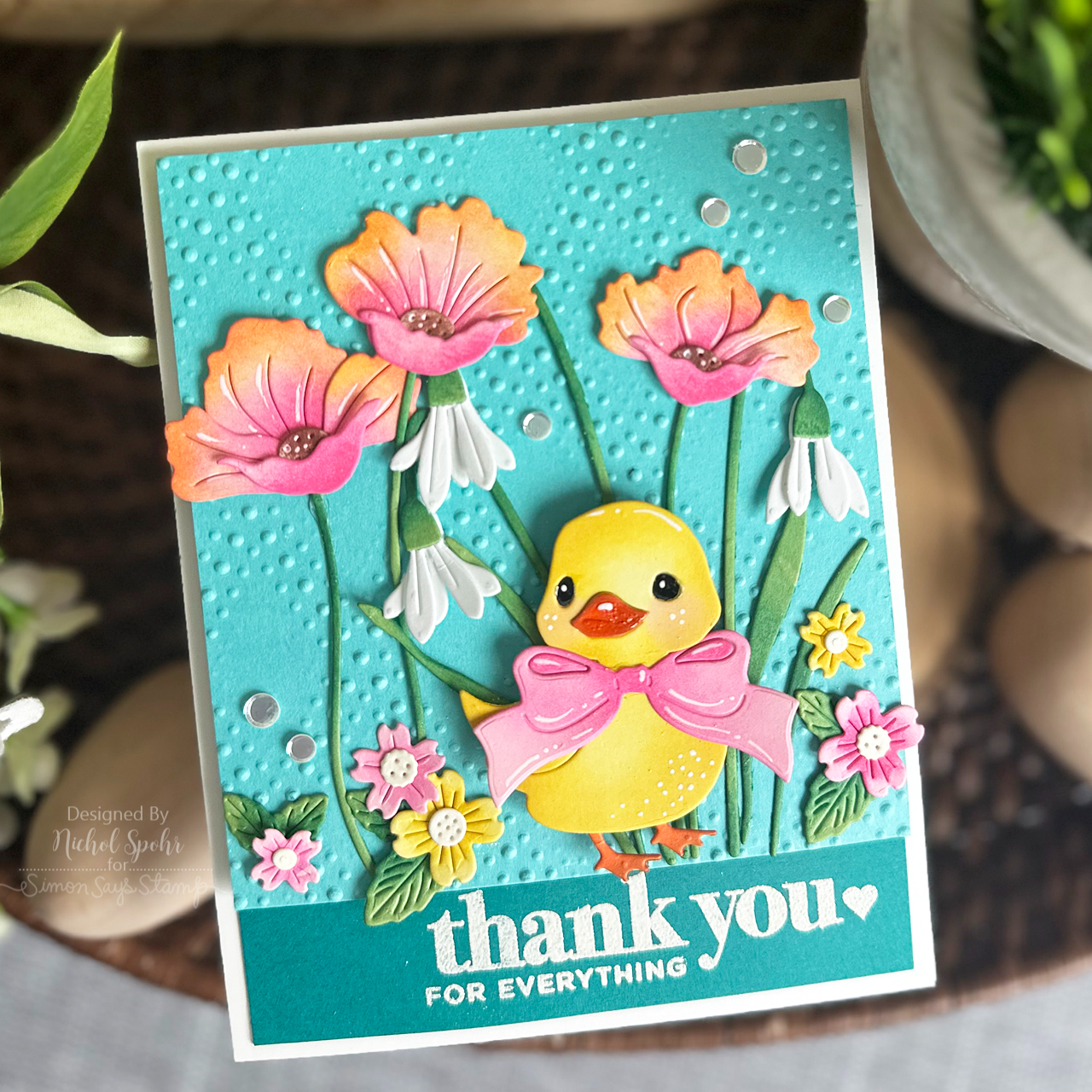 Simon Says Stamp Snowbell Bouquet Wafer Dies s984 Rain or Shine Thank You Card | color-code:ALT05