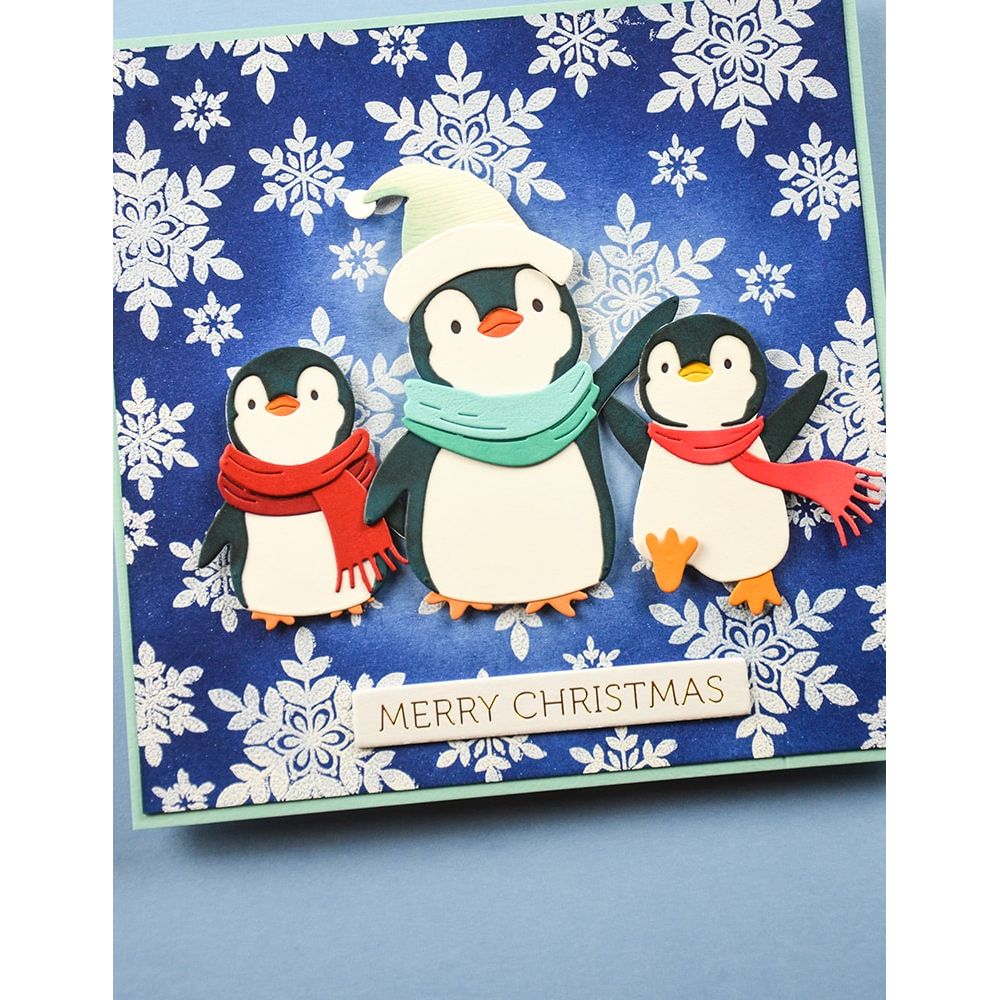 Memory Box Merry Christmas Foil Greetings Large White Tabs st034