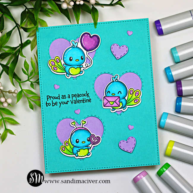Simon Says Stamps and Dies Sweet Peacock set1145sp Heart to Heart Valentine's Day Card | color-code:ALT02
