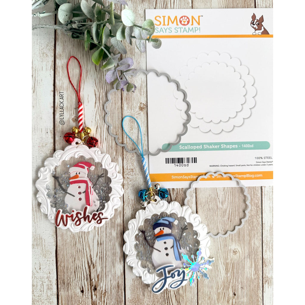 Simon Says Stamp Scalloped Shaker Shapes Wafer Dies 1400sd DieCember Holiday Tags