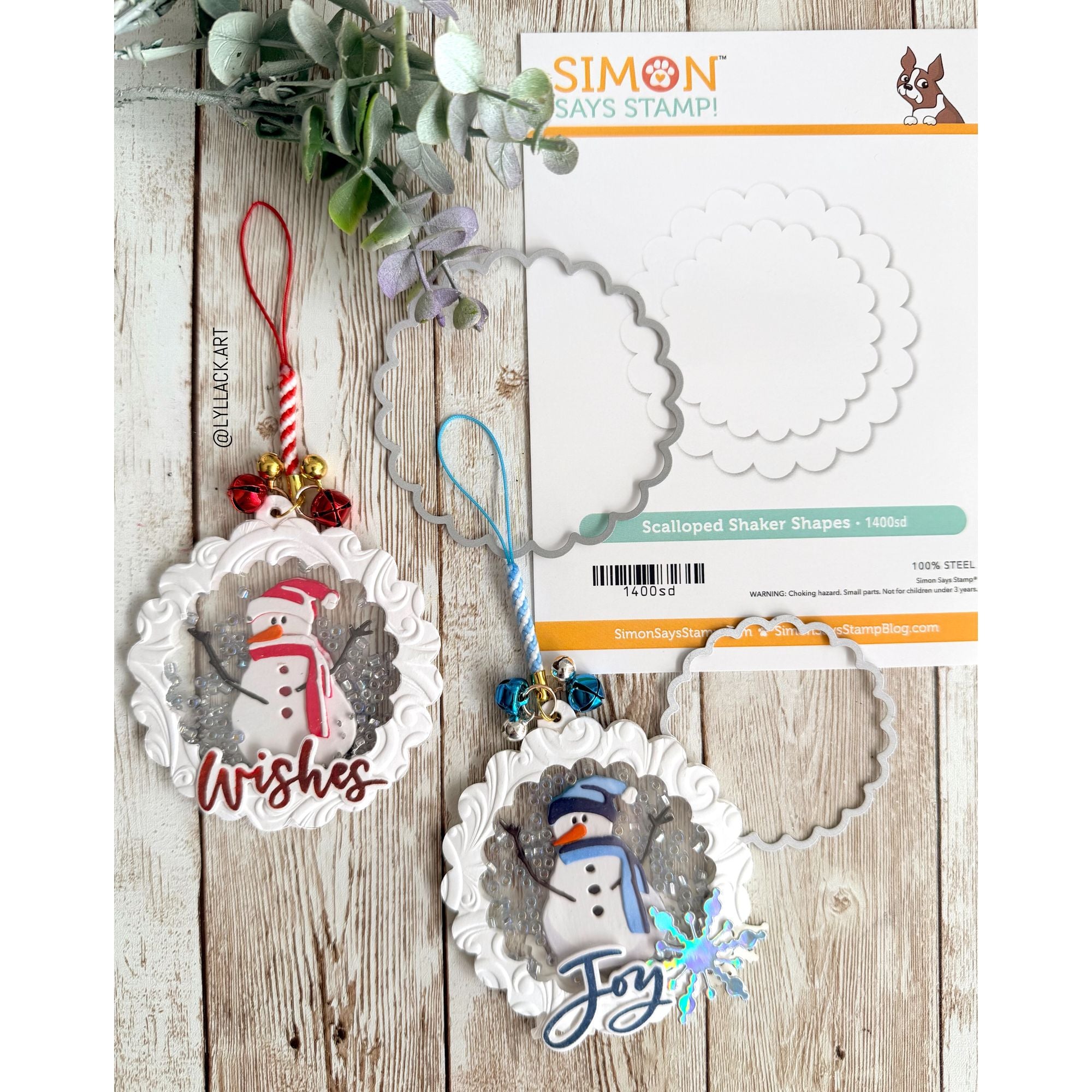 Simon Says Stamp Scalloped Shaker Shapes Wafer Dies 1400sd DieCember Holiday Tags