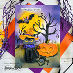 Honey Bee Owlloween Dies hbds-614 Cat Halloween Card
