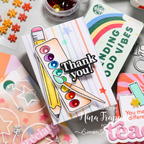 Rainbow Splash Clear Stamps And Dies Schoolhouse Messages Teacher Thank You Gift Card Holder | color-code:ALT01