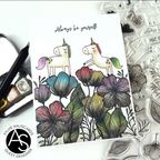 Alex Syberia Designs Happy Blooms Clear Stamp Set asdsta57 Unicorn