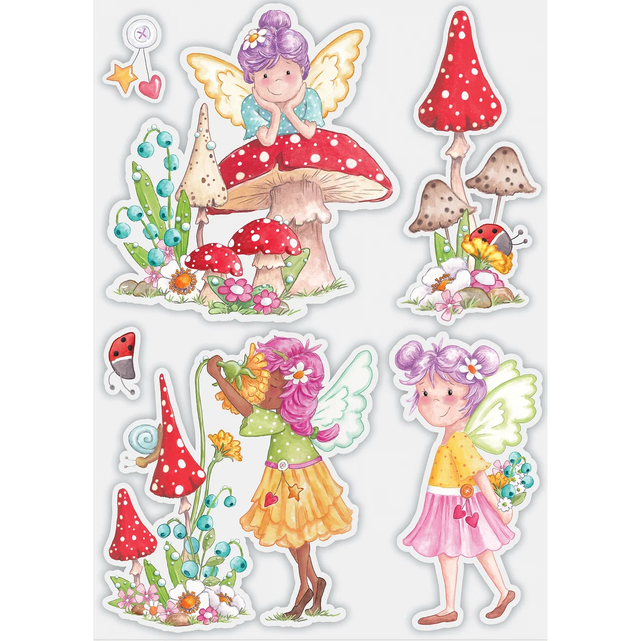 Craft Consortium Fairy Wishes Flowers Clear Stamps CCSTMP088 images