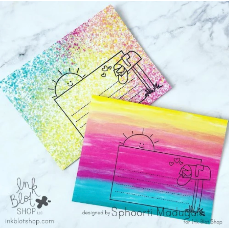 Ink Blot Shop A2 Envelopes Rainbow Splatter Paint ibev002